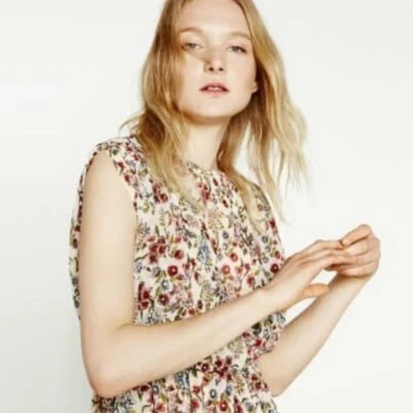 Zara Floral Gather Waist - Picture 12 of 15